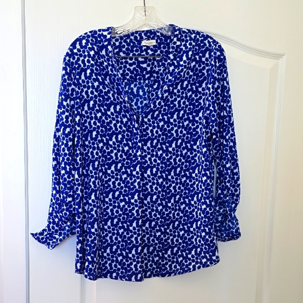 Antilia Femme M Blue Patterned Women's Top